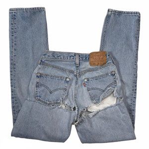 Levis 501 Destroyed Distressed Jeans Button Fly 29